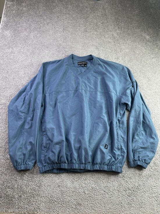 FootJoy Other - FootJoy FJ Golf Pullover Jacket Mens M Blue V Neck Zip Pocket Windbreaker
